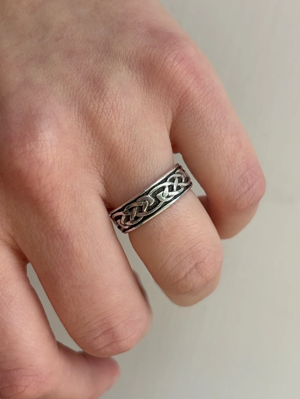 Sterling Silver Celtic Knot Wide Band Vintage Ring